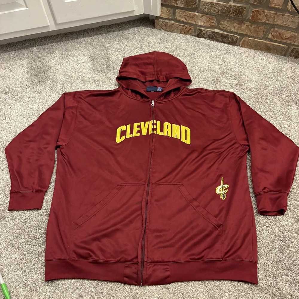 Cleveland Cavaliers Majestic Big & Tall Delay Full Zip Up Hoodie Wine Mens 3XL